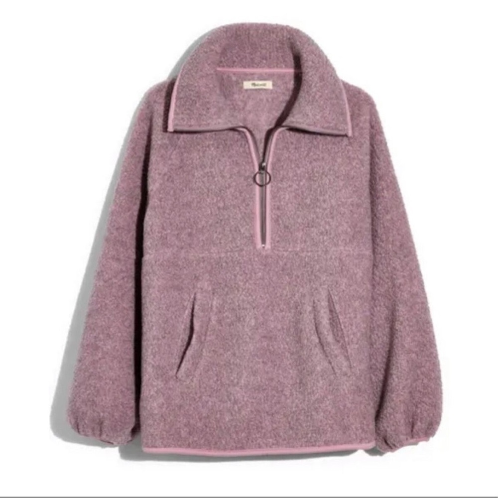 Madewell Polartec Fleece Half-Zip Jacket In Purple